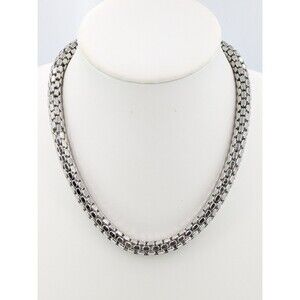 Banana Republic Silver Tone Chunky Chain Rhinestone Collar Necklace 122g 9.0mm